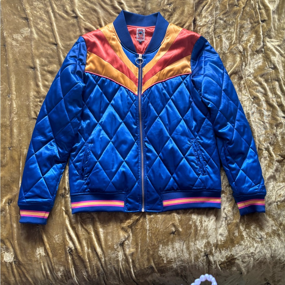 Bold Orange and Navy Retro Jacket